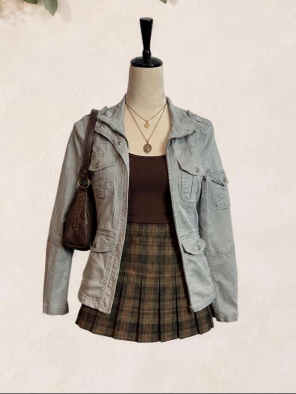 Kensie Jeans Gray Utility Field Jacket Military Cargo Size S